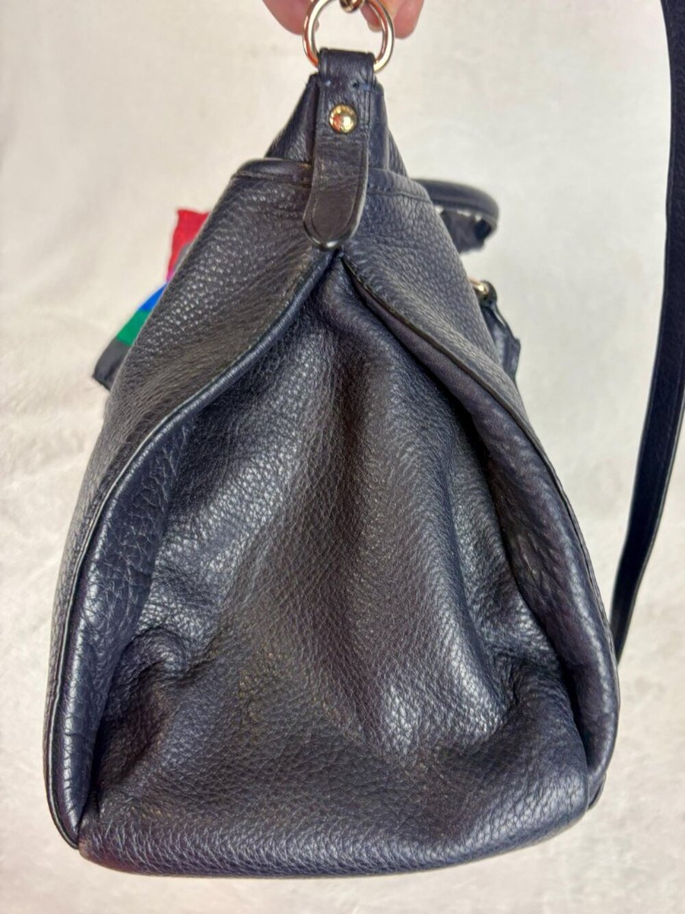 Coach Morgan Satchel in Midnight Navy Blue with Scarf - Picture 5 of 16